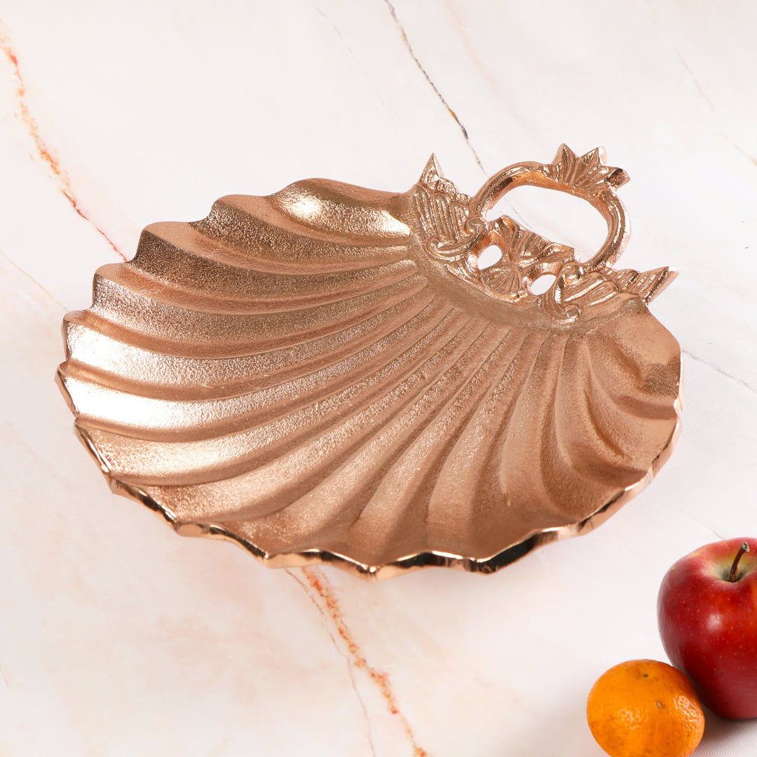 Metal Copper finish Shell Platter