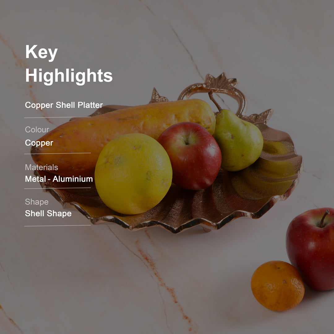Metal Copper finish Shell Platter