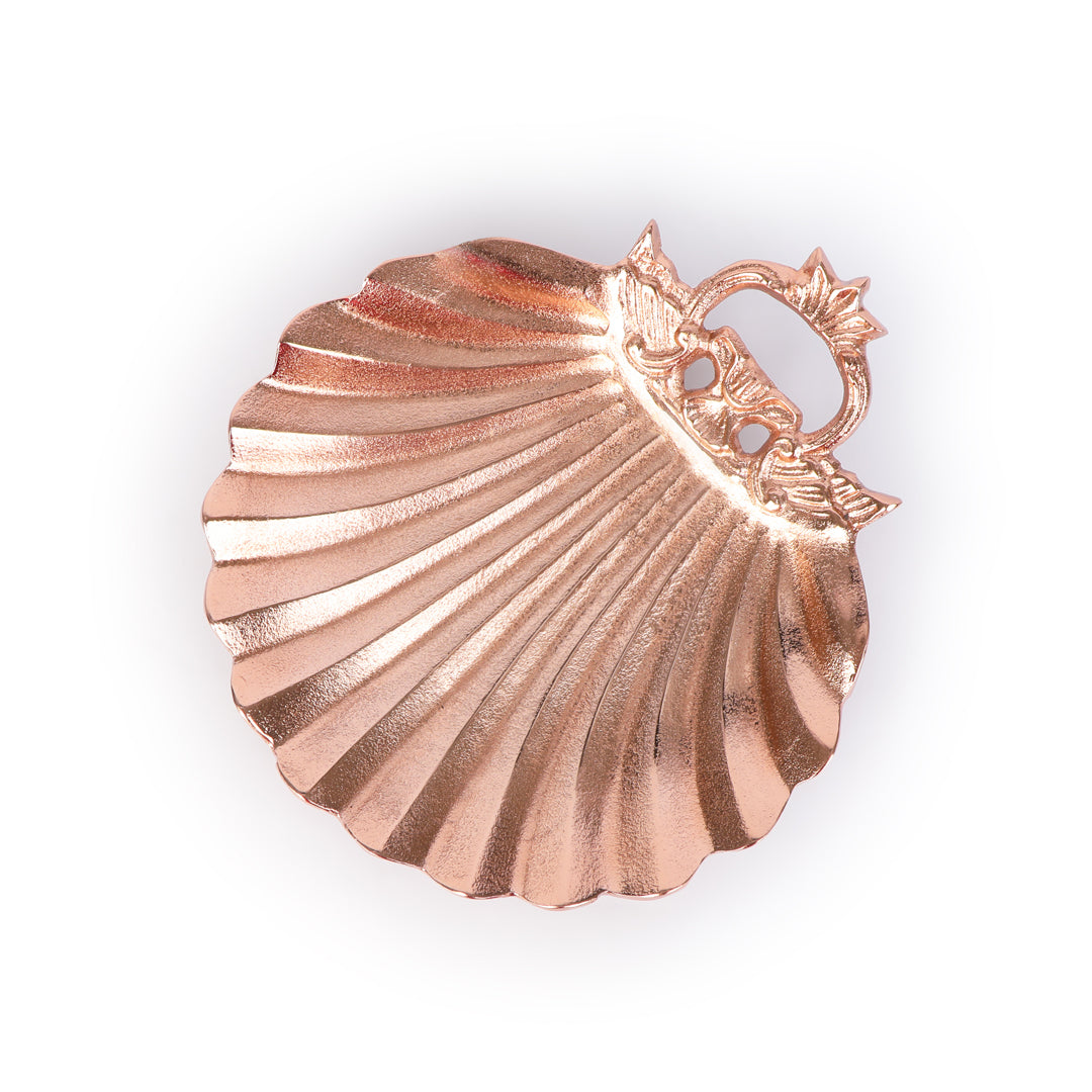 Metal Copper finish Shell Platter
