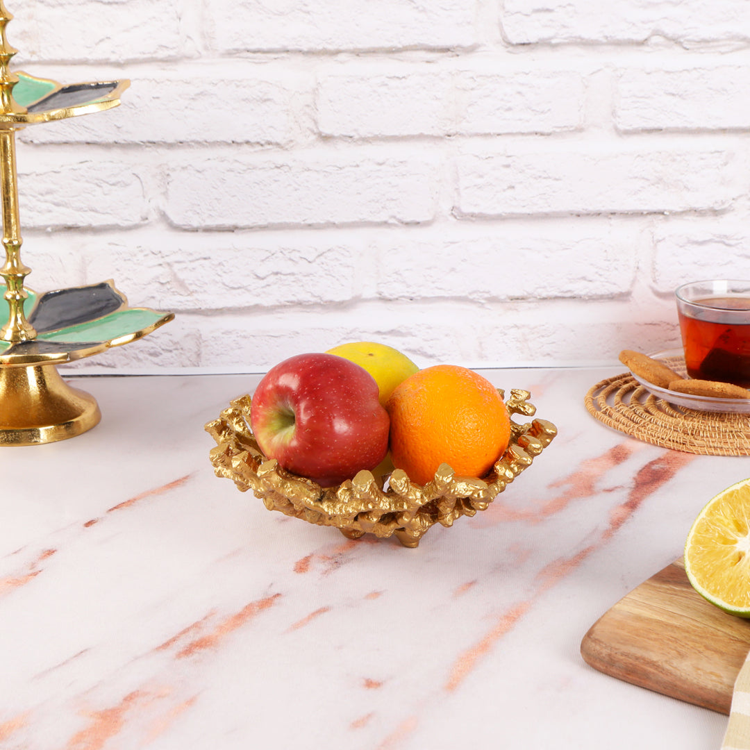 Metal Gold Finish Coral Platter