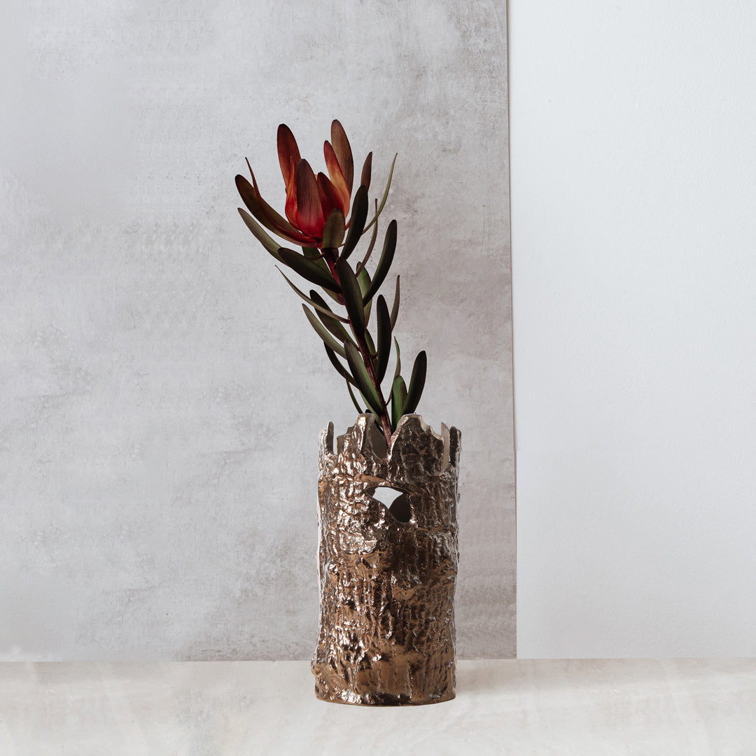 Bronze Bark Shape Vase - Small - The Home Co.