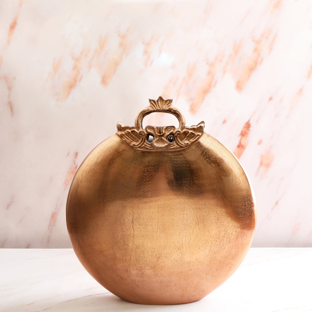 Round Copper Vase 1- The Home Co.