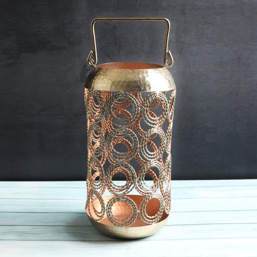 Ring Lantern Silver Vase 1- The Home Co.