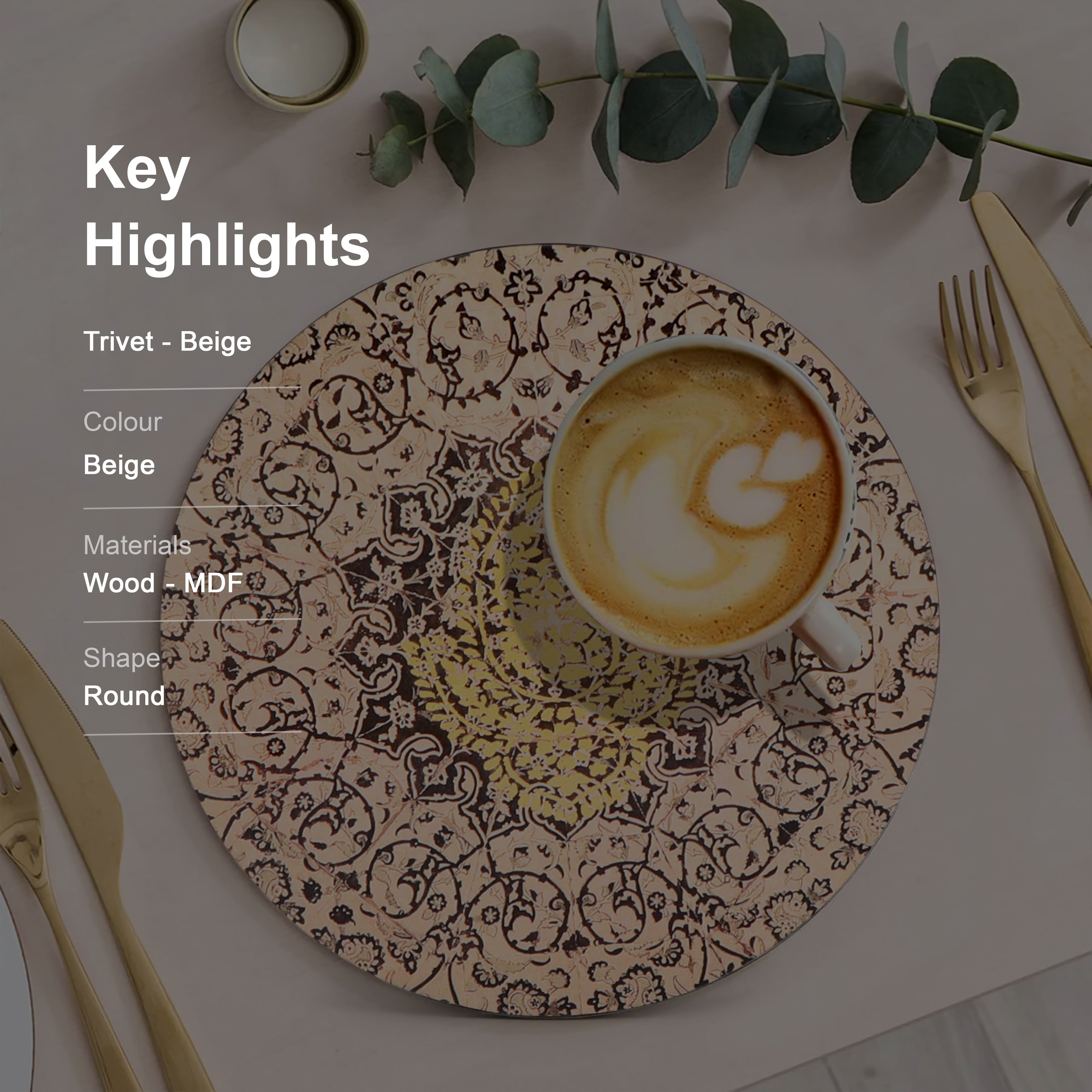 Trivet - Beige Turkish - Round