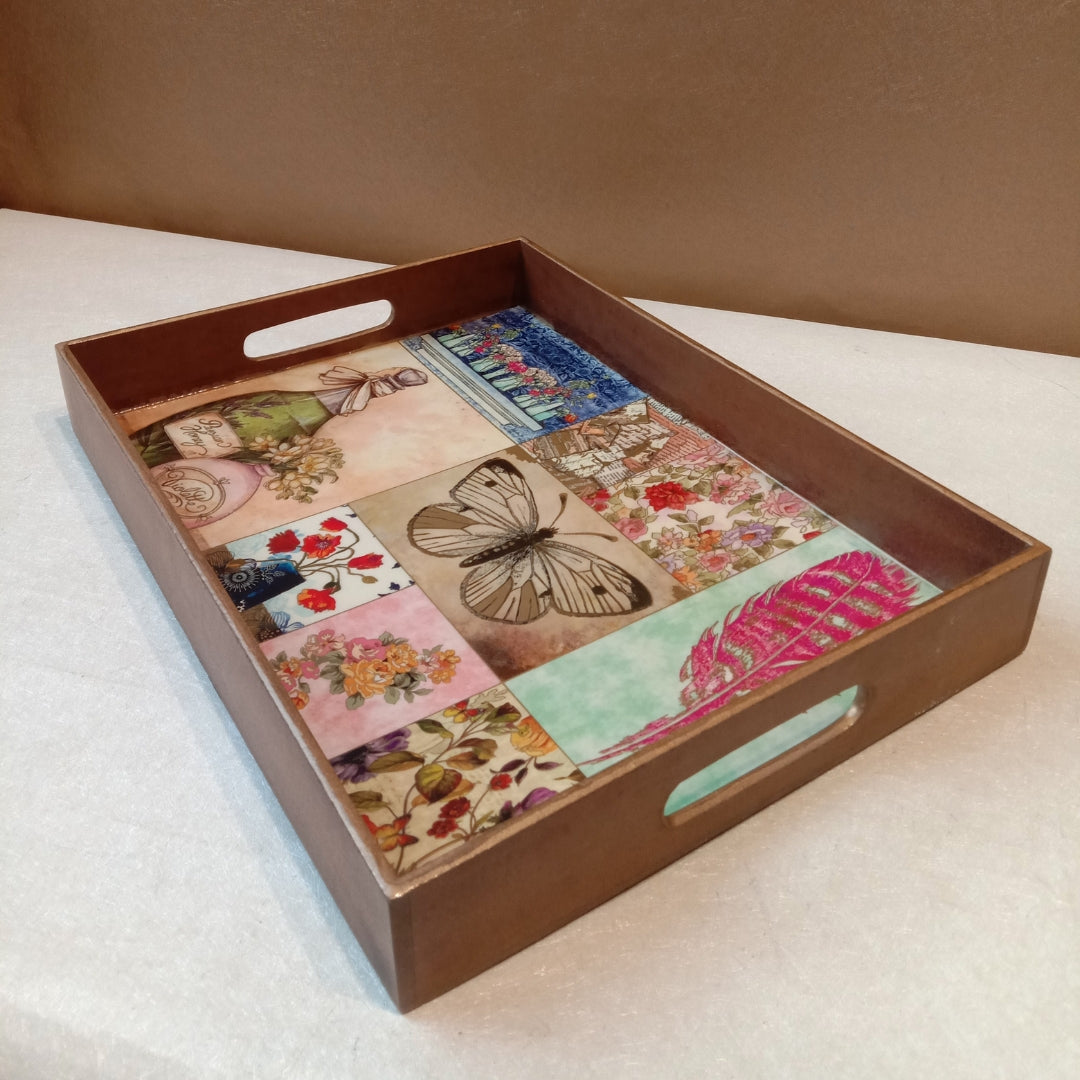 butterfrly rect single tray