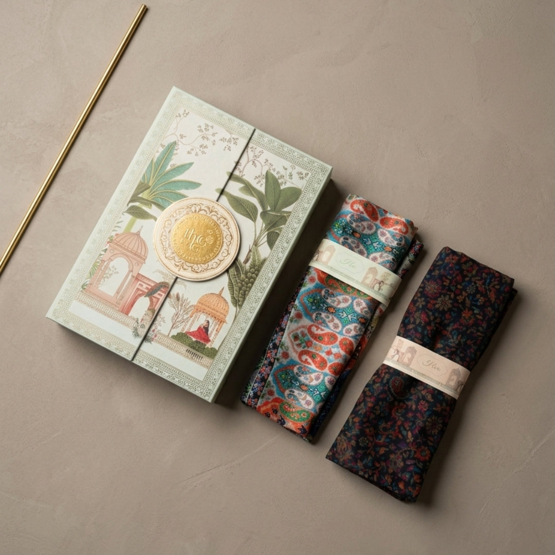 Printed Modal Stole & Jamewar Gents Shawl Gift Set