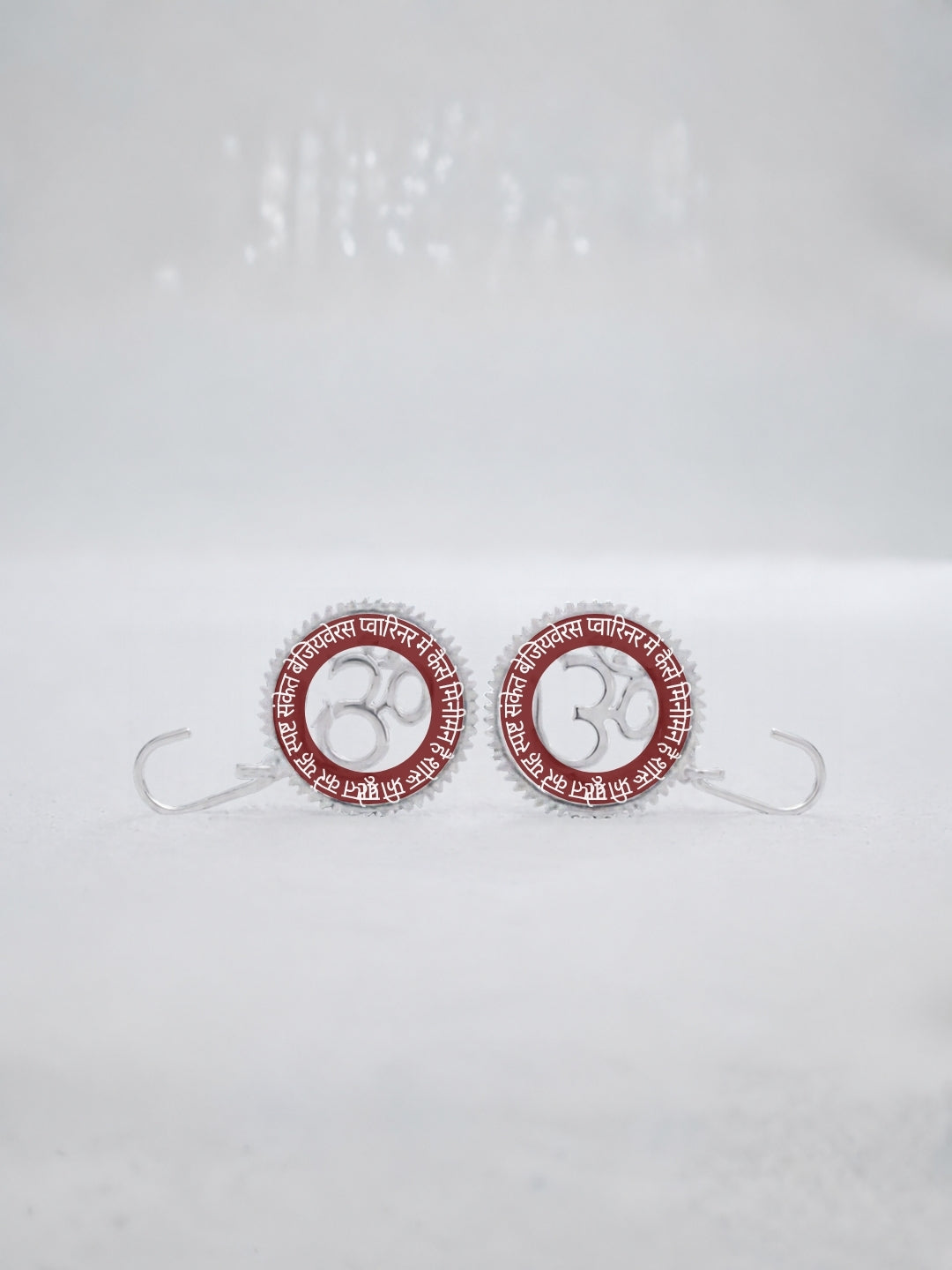 german silver om sidehanging set of 2 - red