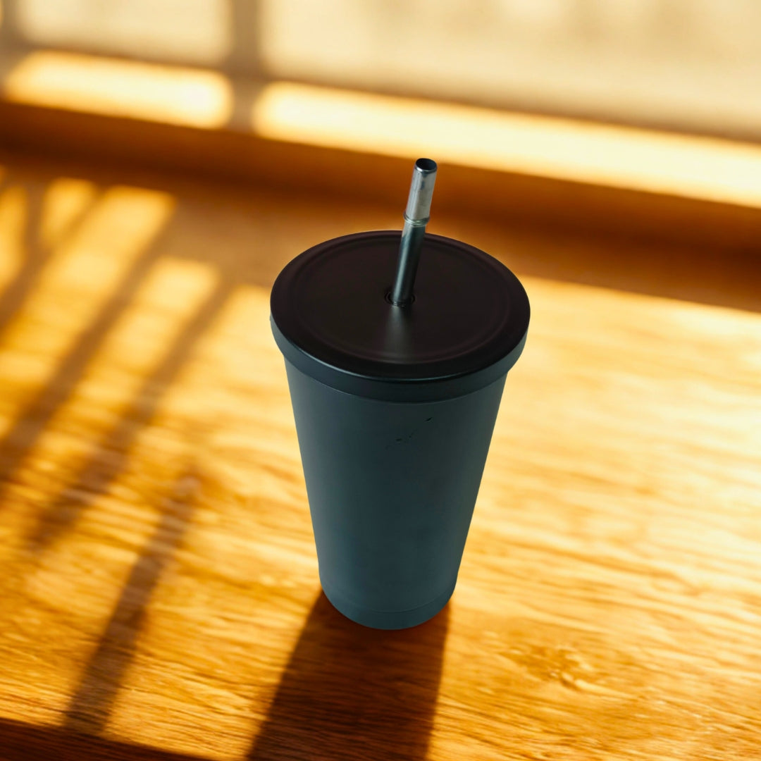 Black Stainless Steel Sipper WIth S.S Starw