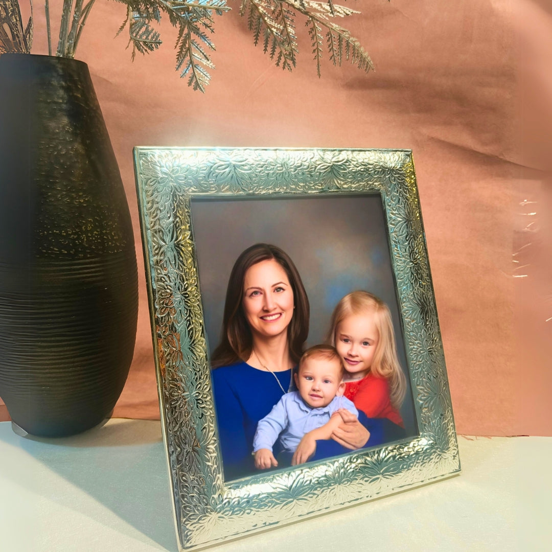 Metal silver plated Etching photoframe X Large