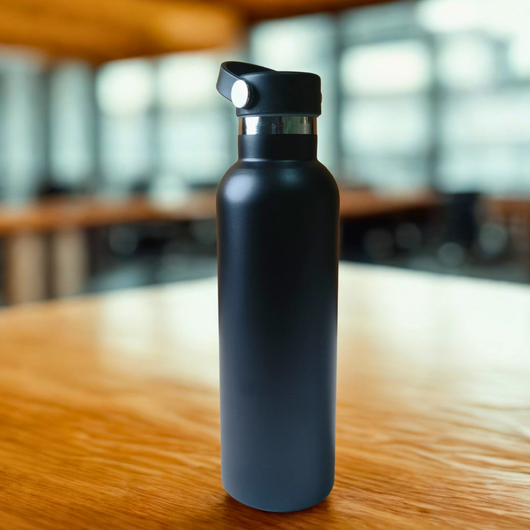 Black Stainless Steel Bottle WIth Handle And S.S Rim(750ml)