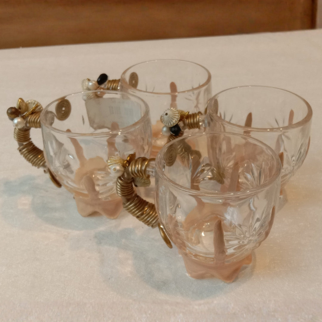 Small Square Tea Filigree Cup Set of 5