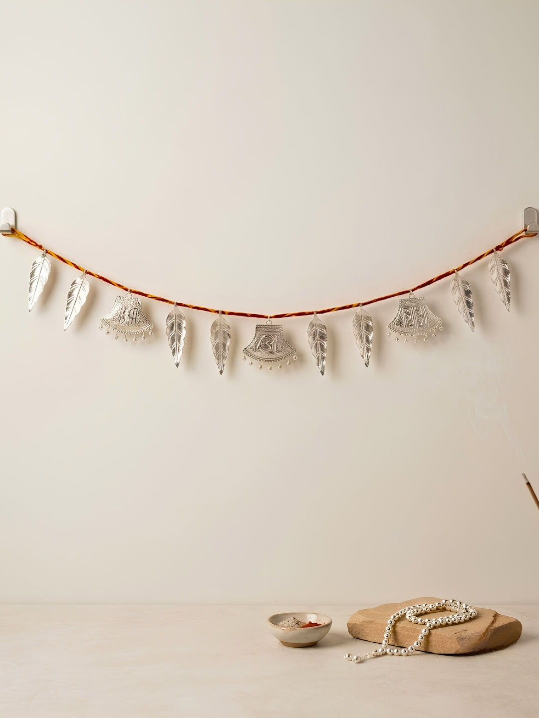 german silver shubh labh toran with red moli