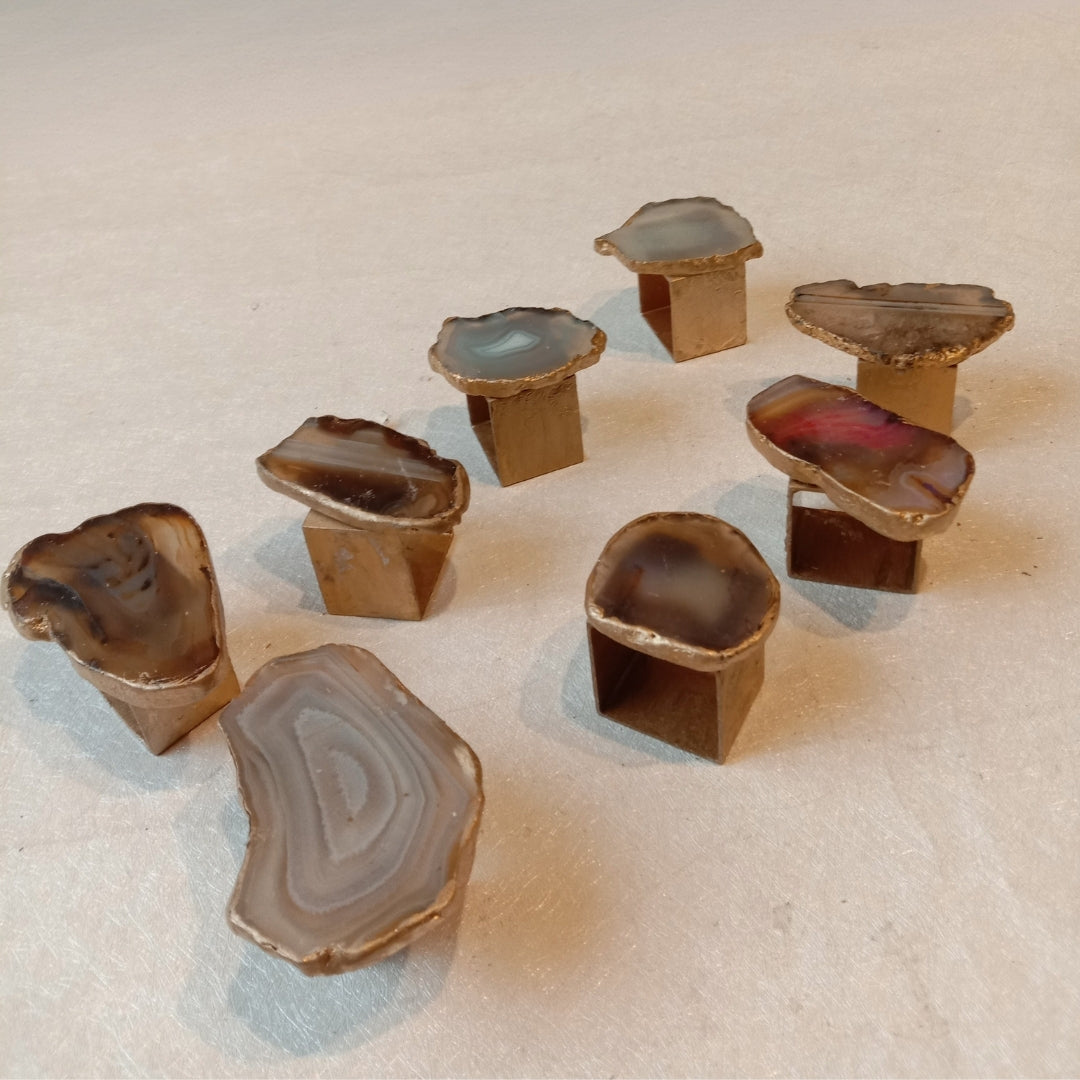 Napkin rings agate set of 8