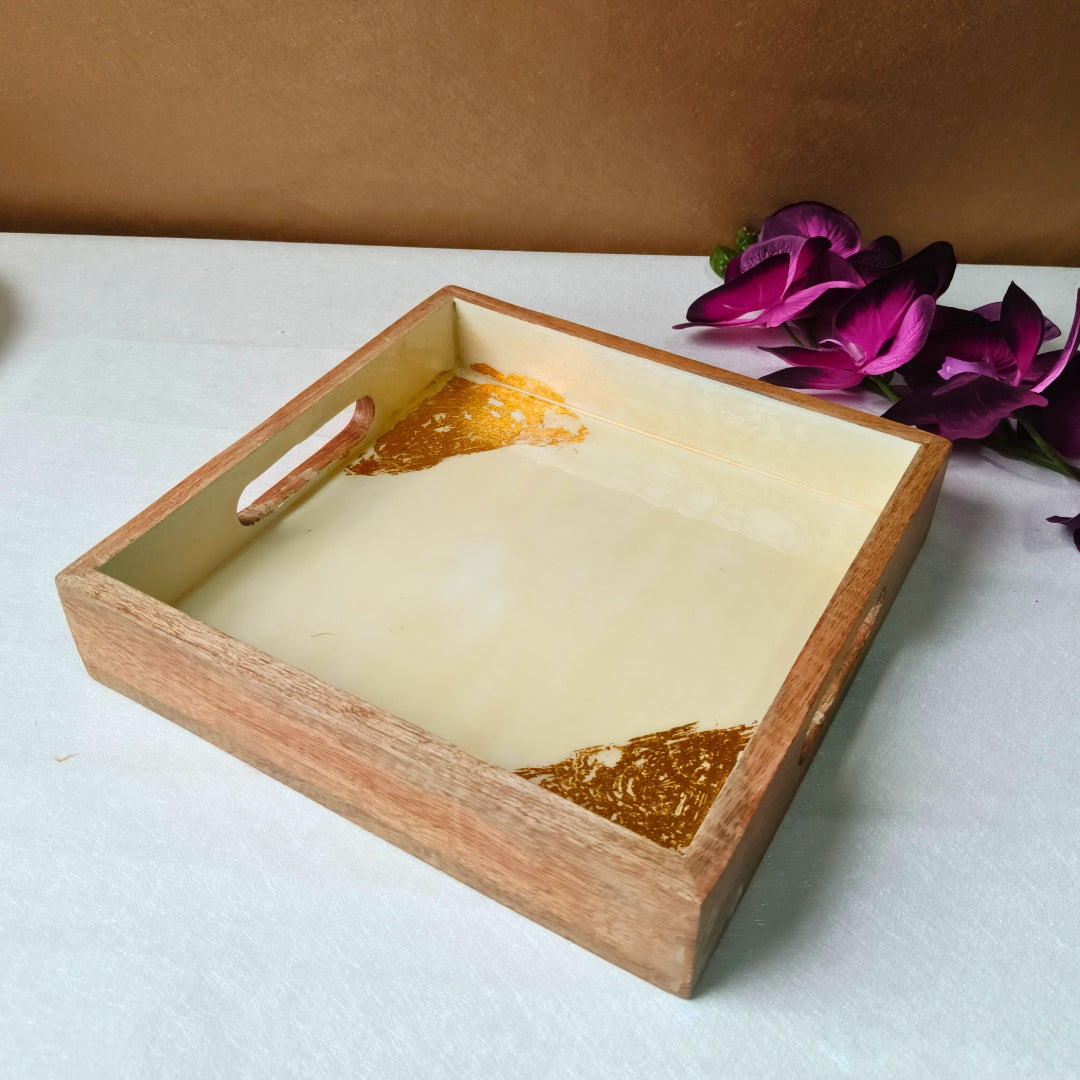 Gold Foil Square Design Tray