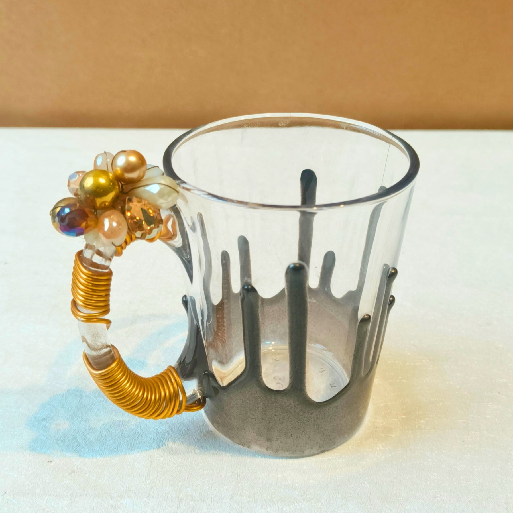 Grey Resin Coffee Filigree Cup