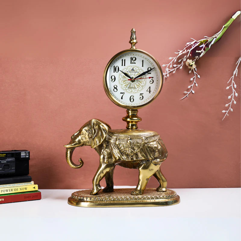 Table Clock - Metal Elephant