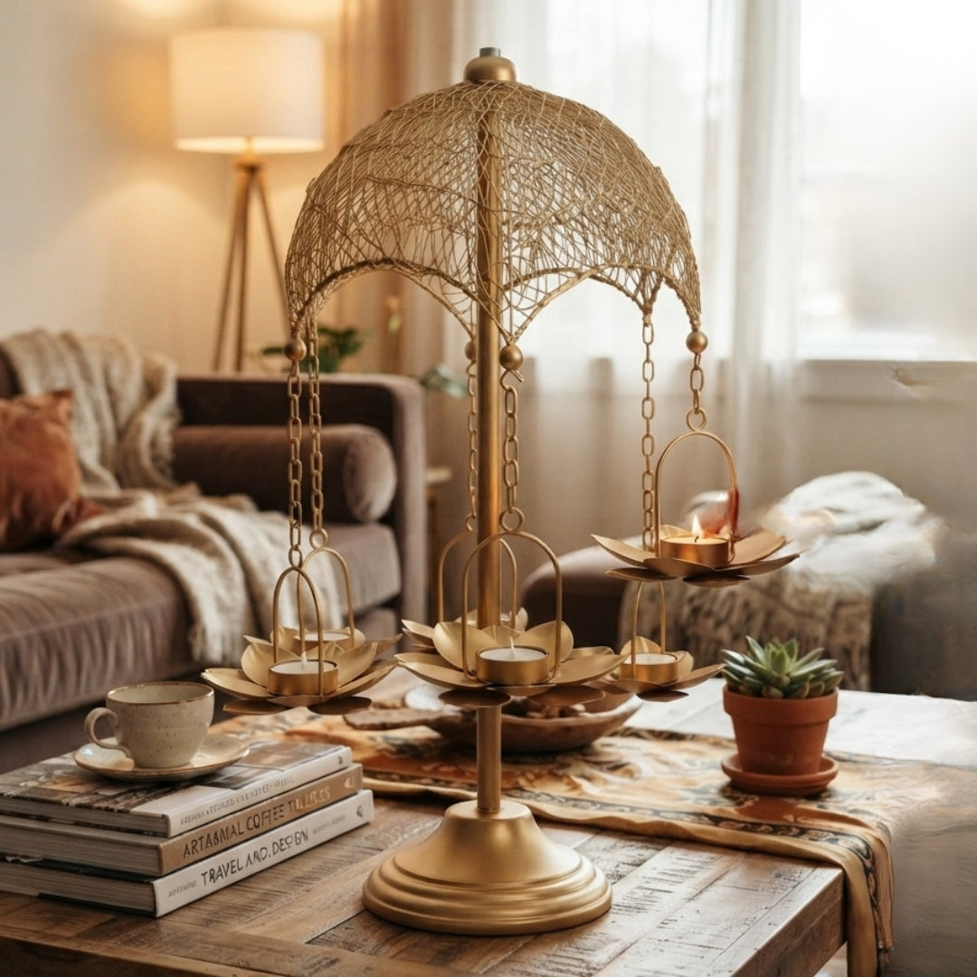 Metal tlight holder jhoomar Medium