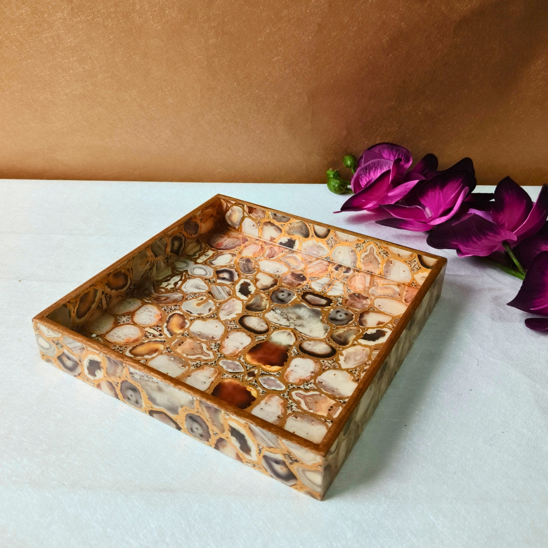 Agate Design Enamel Tray Square