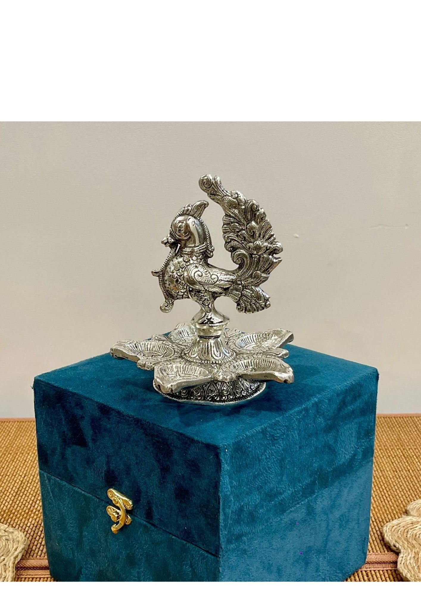 Metal Handmade Peacock Shape Diya single