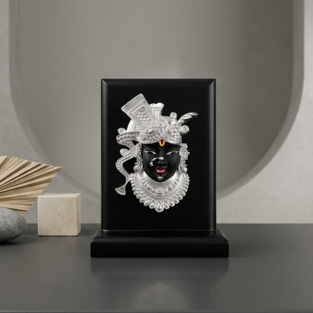 The Home Co- 999 Pure Silver Plated Divine Shreenathji Idol Handcrafted Spiritual Decor & Auspicious Gift (Copy)