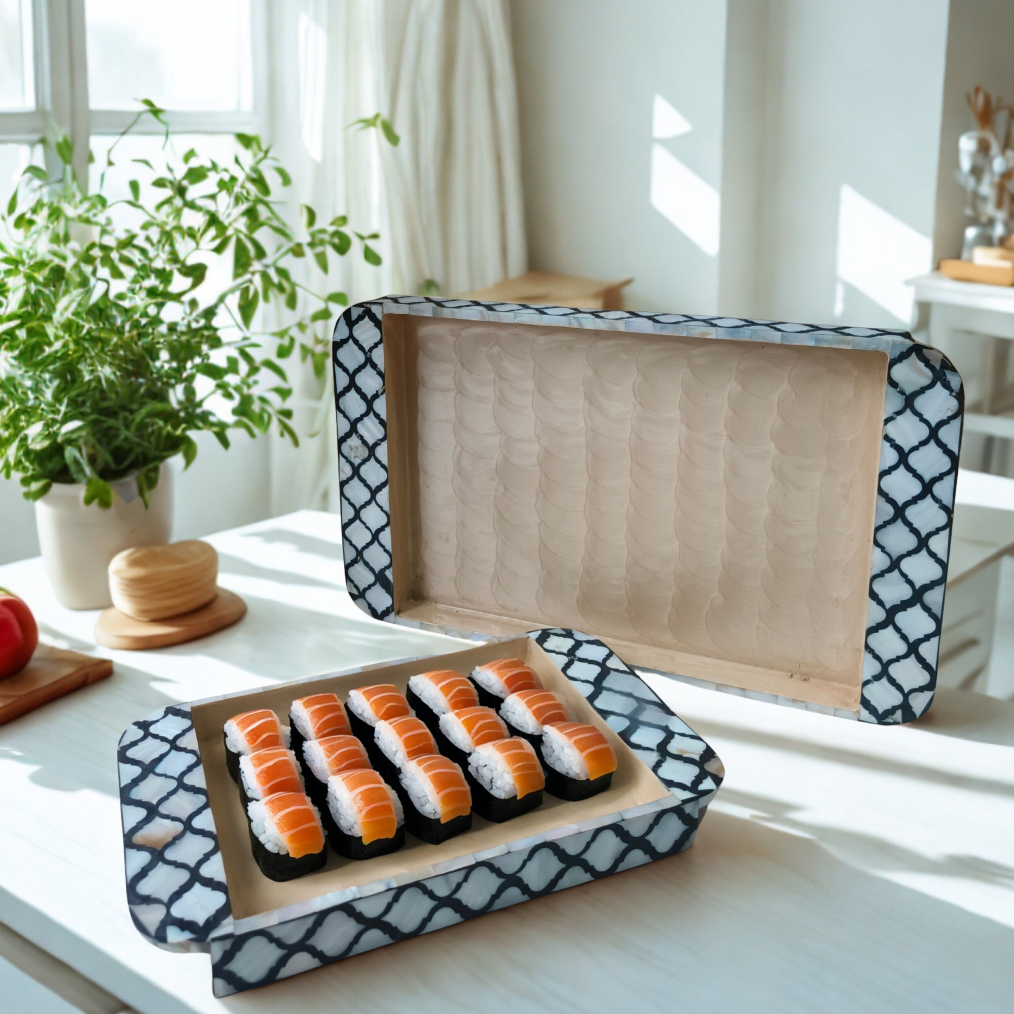 White Black Chemical MOP Tray set of 2