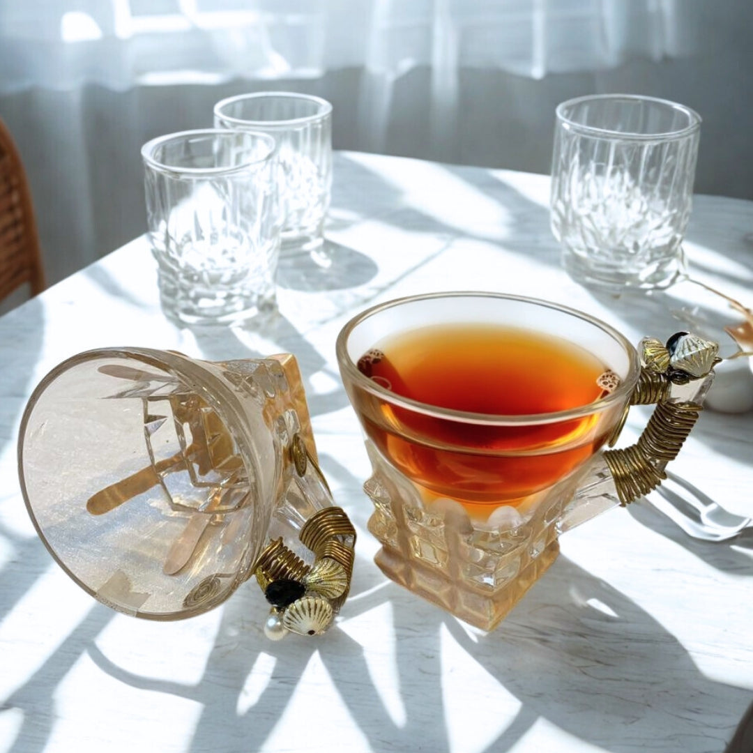 Small Square Tea Filigree Cup Set of 3