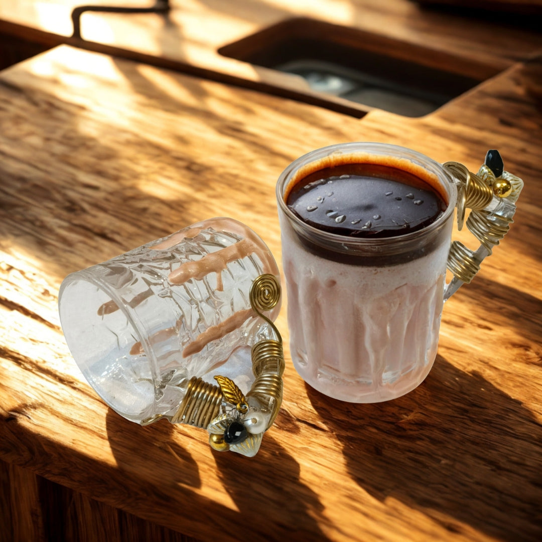 Checkered Tall Filigree Cup Set of 5