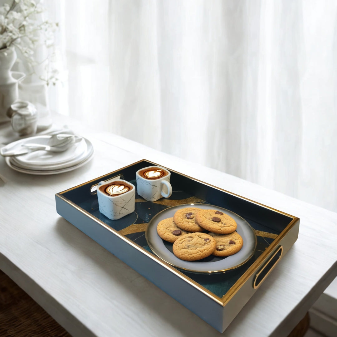 Rectangle glass Tray - Wave design