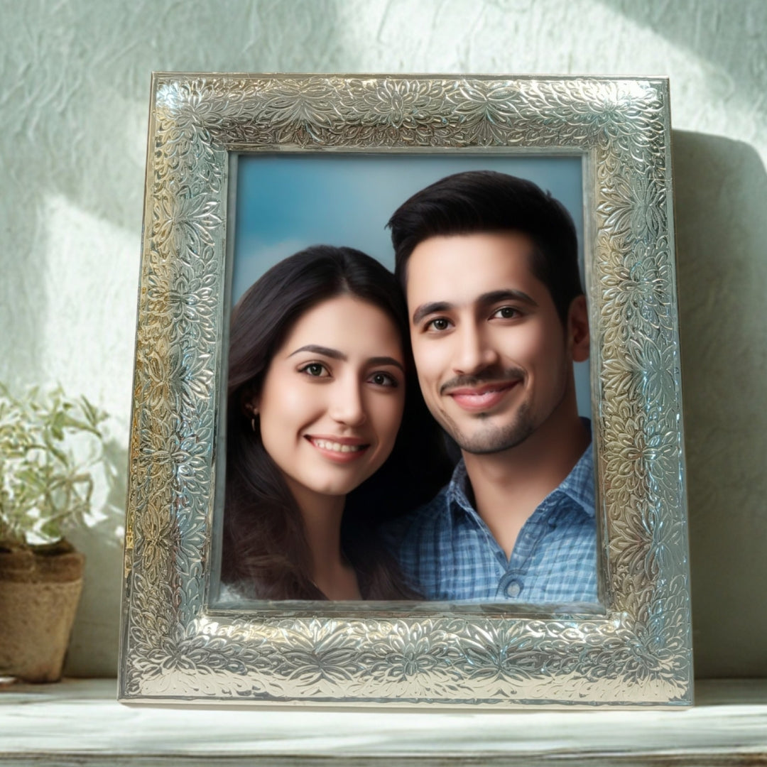 Metal silver plated Etching photoframe X Large