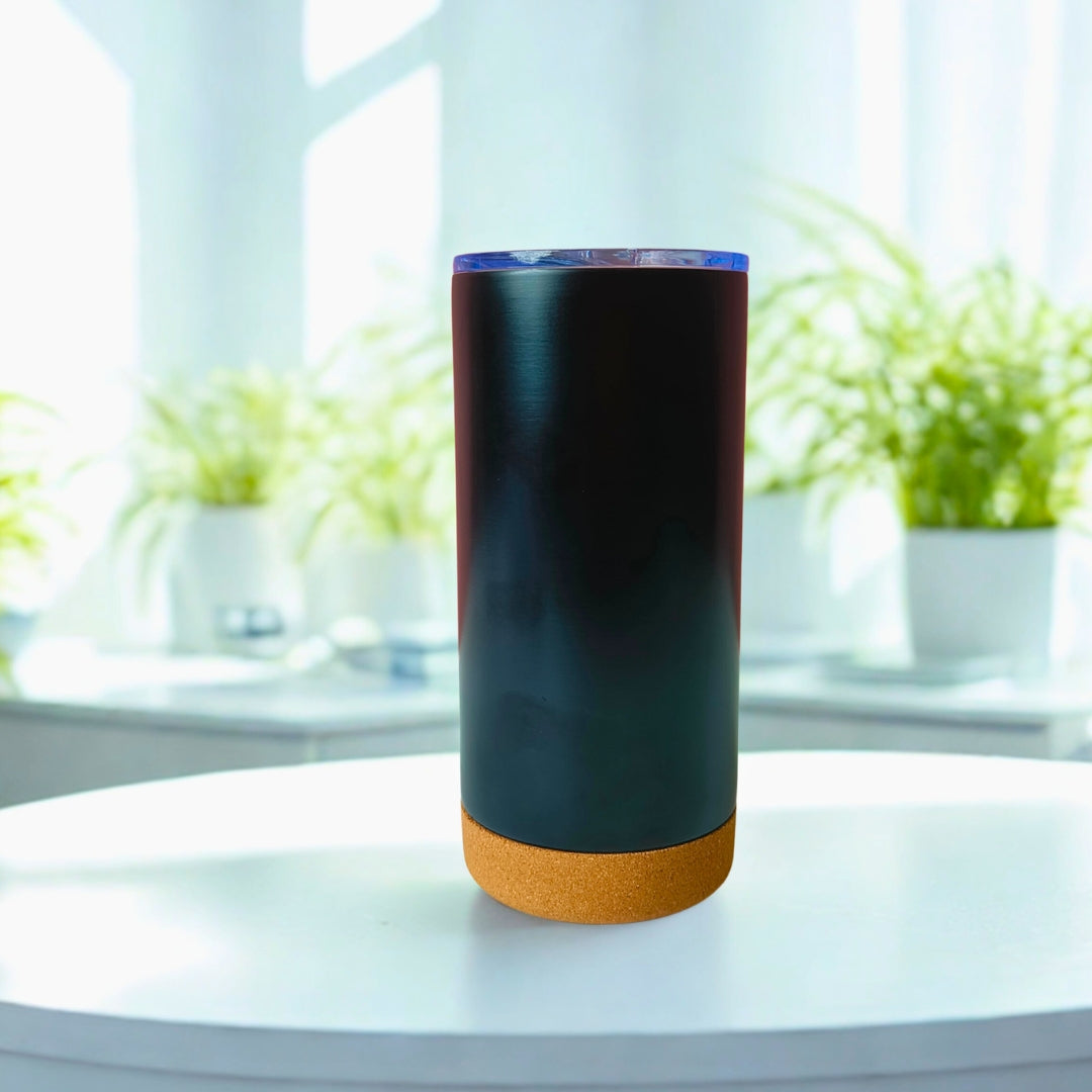 Black Stainless Steel Sipper With Cork