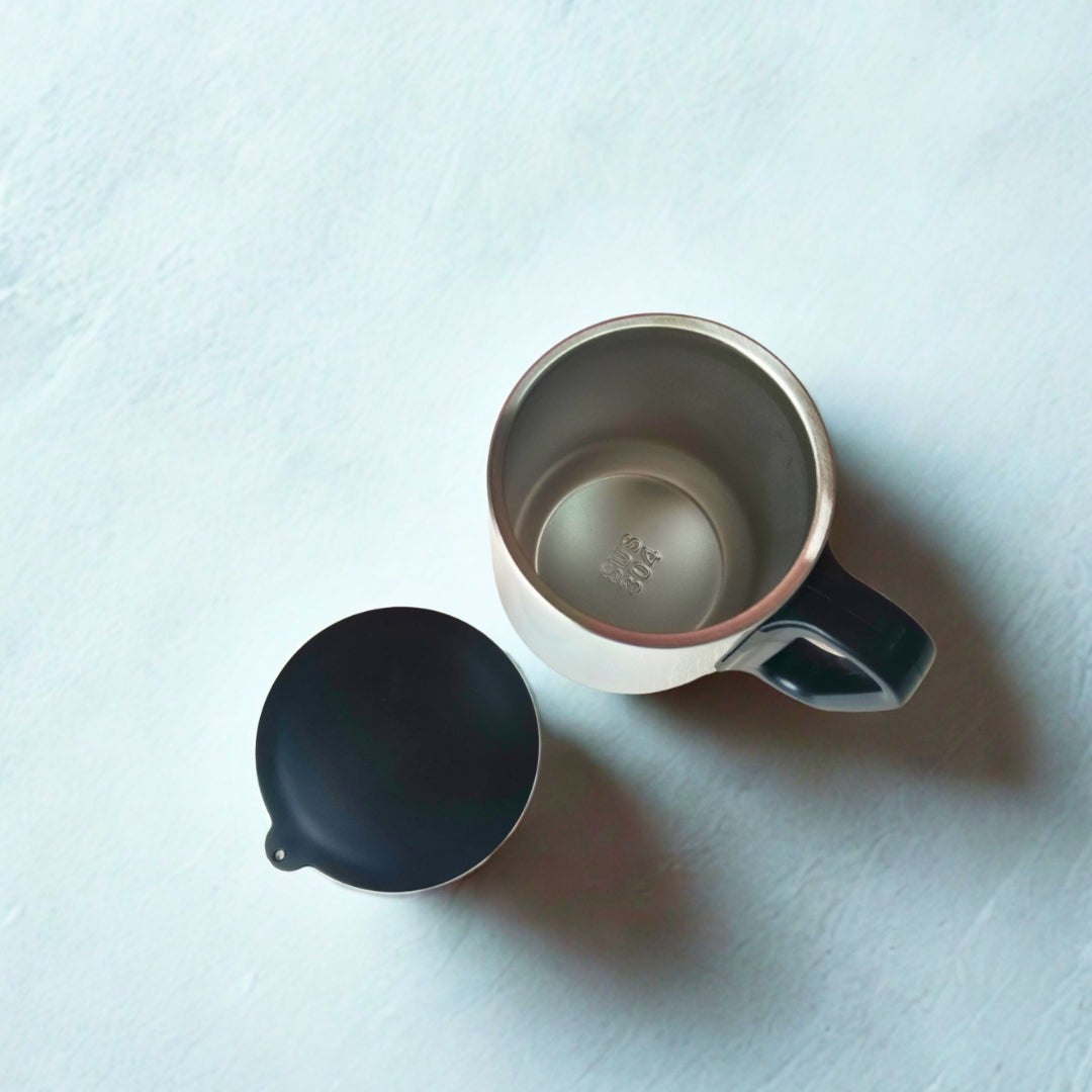 White Stainless Steel Small Insulated Mug