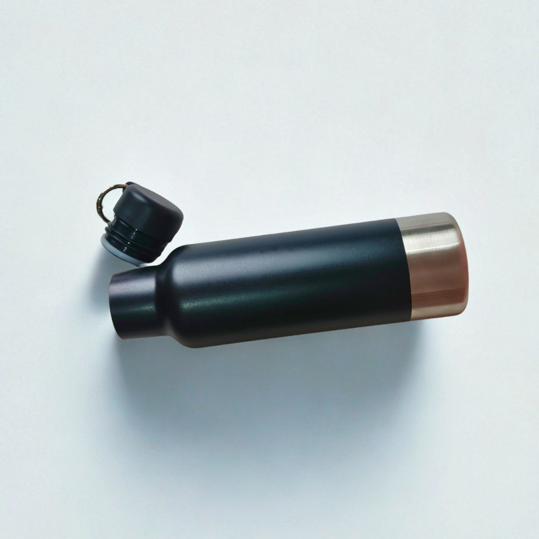 Black Stainless Steel Bottle With Base And Ring Handle(750ml)