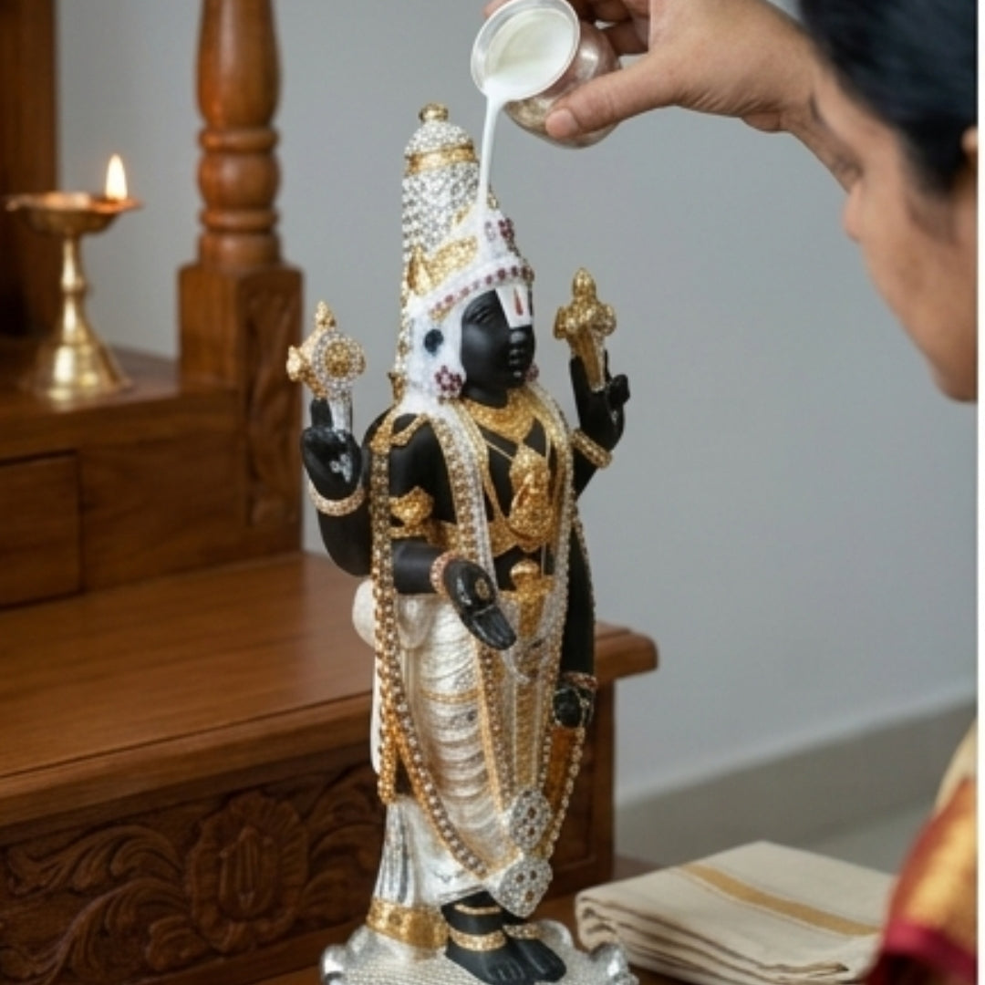 The Home Co- 999 Pure Silver & 24K Gold Lord Venkateswara Divine Home Collection
