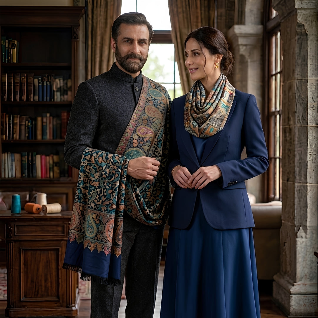 Printed Modal Stole & Jamewar Gents Shawl Gift Set