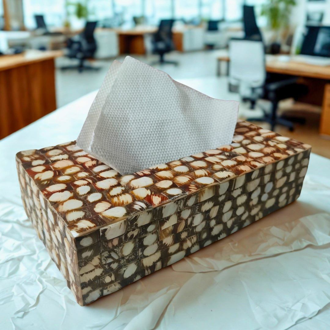 Tissue Box -Wooden With Ulta Mother Of Pearl