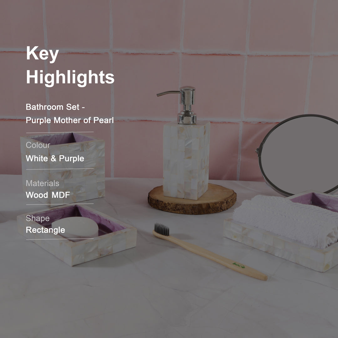 Bathroom Set - Purple Mother Of Pearl