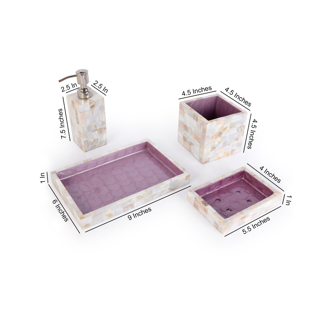 Bathroom Set - Purple Mother Of Pearl