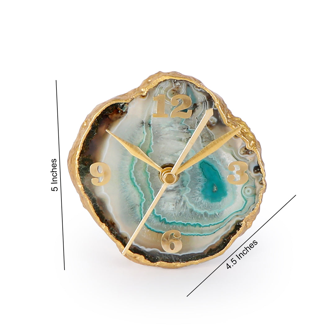 Agate Stone Desk Clock 11 - Analog Table Clock