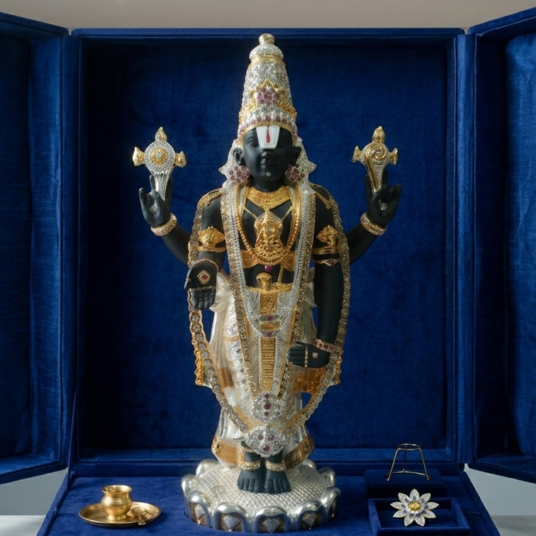 The Home Co- 999 Pure Silver & 24K Gold Lord Venkateswara Divine Home Collection
