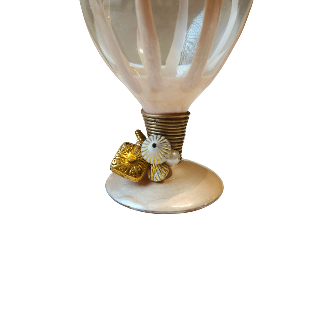 Ivory Resin Mocktail Filigree Glass Set of 4