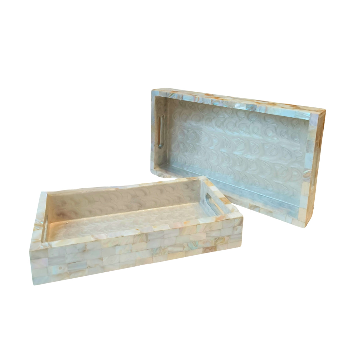 Wooden base with Mother of Pearl and Enamel