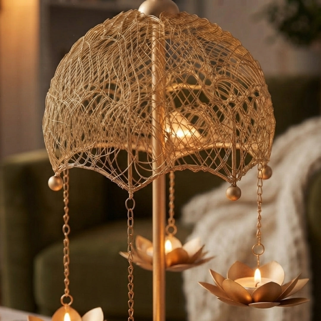 Metal tlight holder jhoomar small