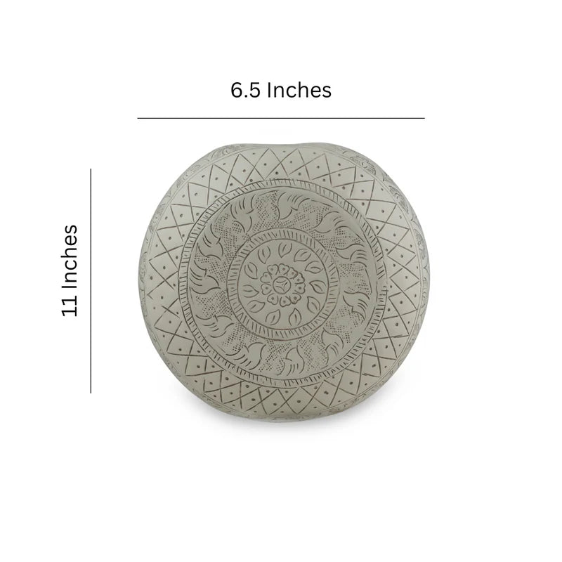 Aluminum Cream Flower Vase - Small