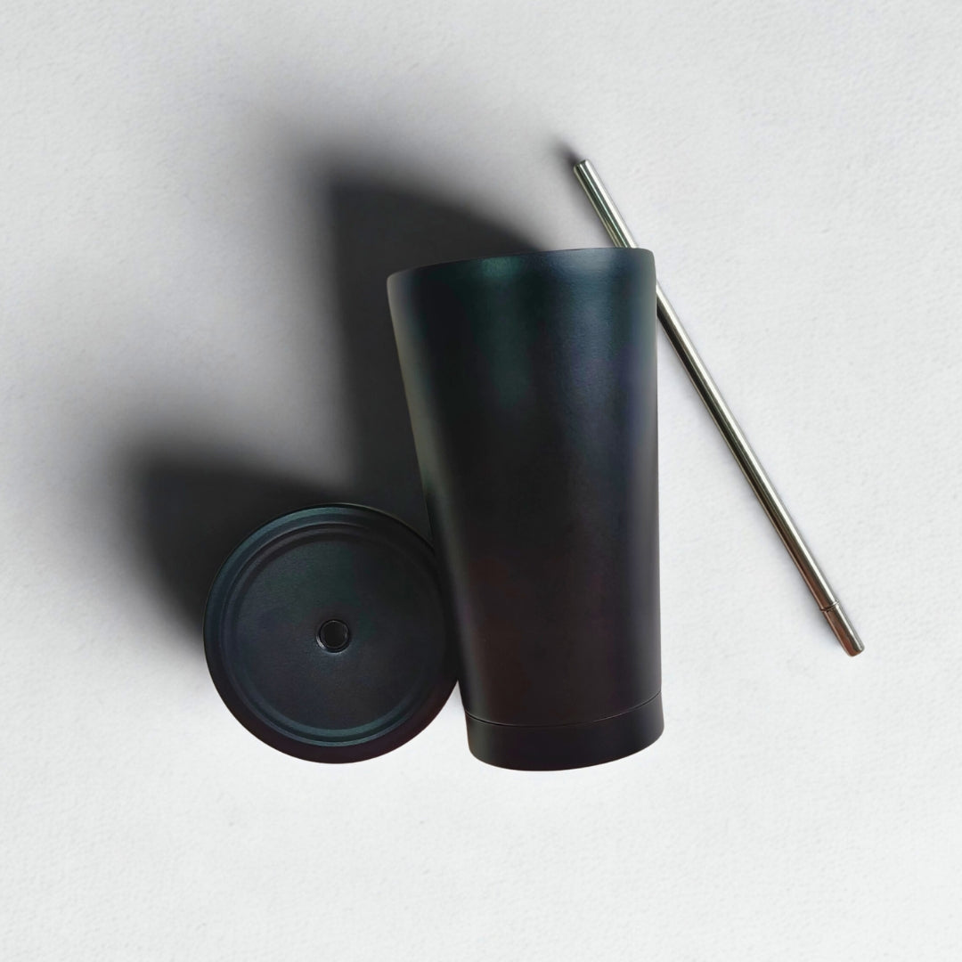 Black Stainless Steel Sipper WIth S.S Starw