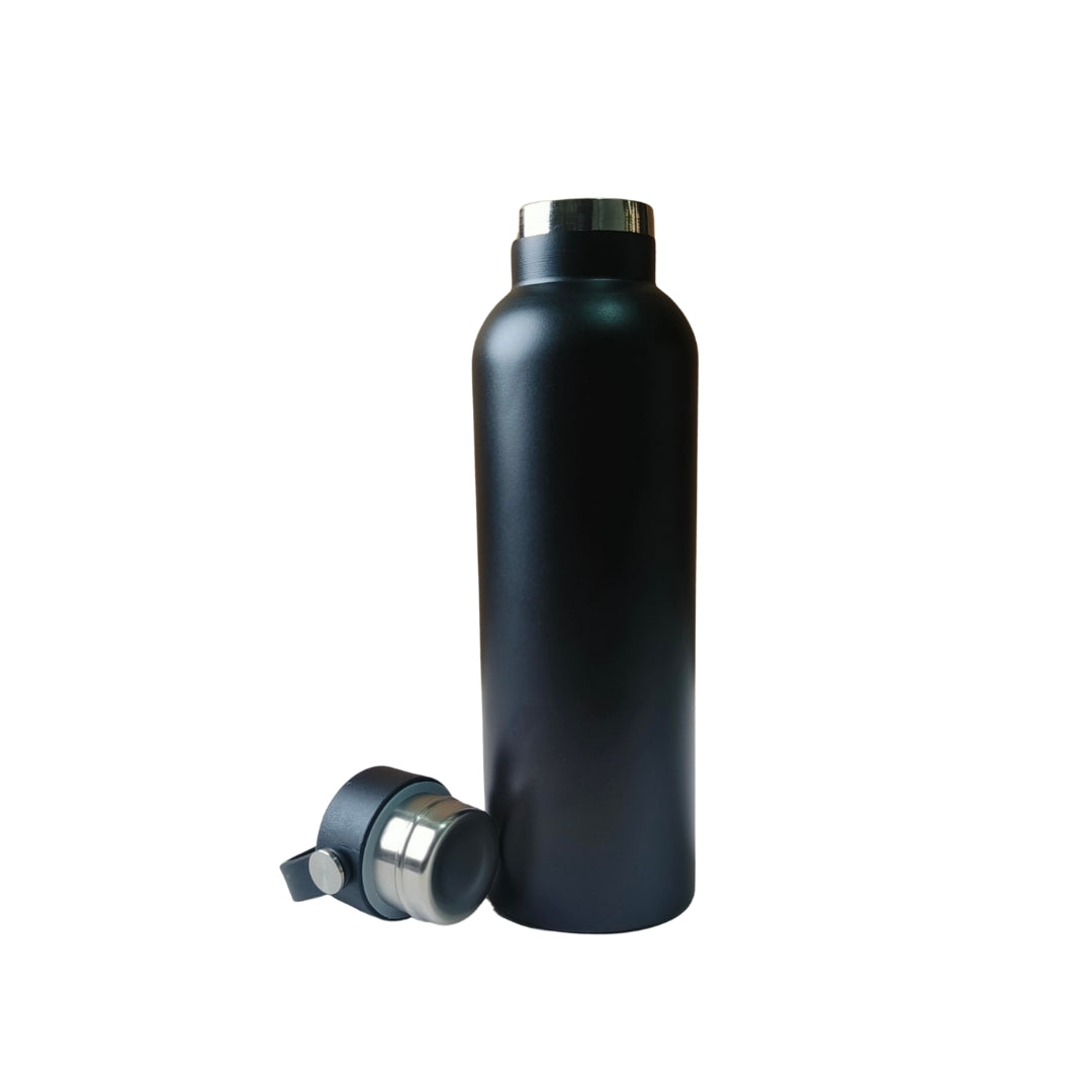 Black Stainless Steel Bottle WIth Handle And S.S Rim(750ml)