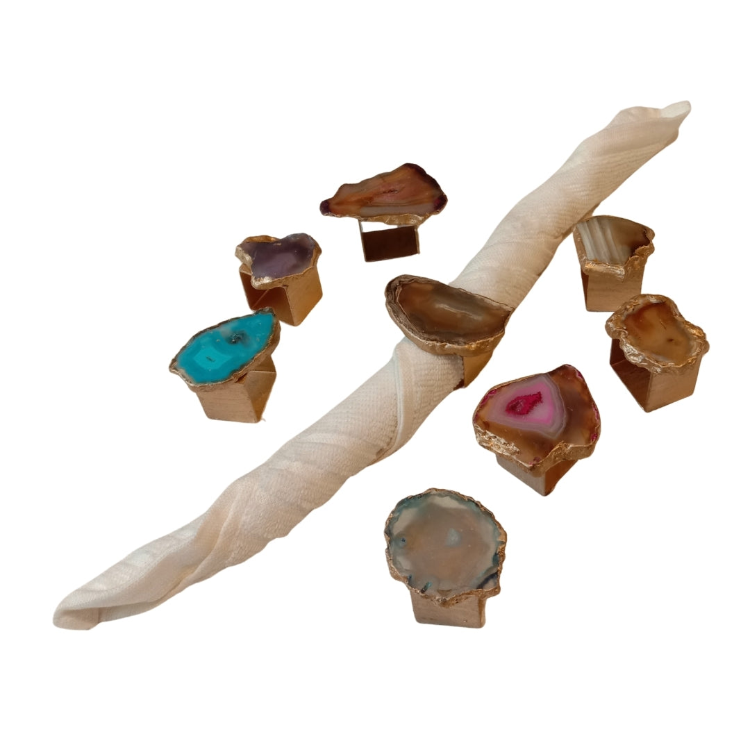 Napkin rings agate set of 8
