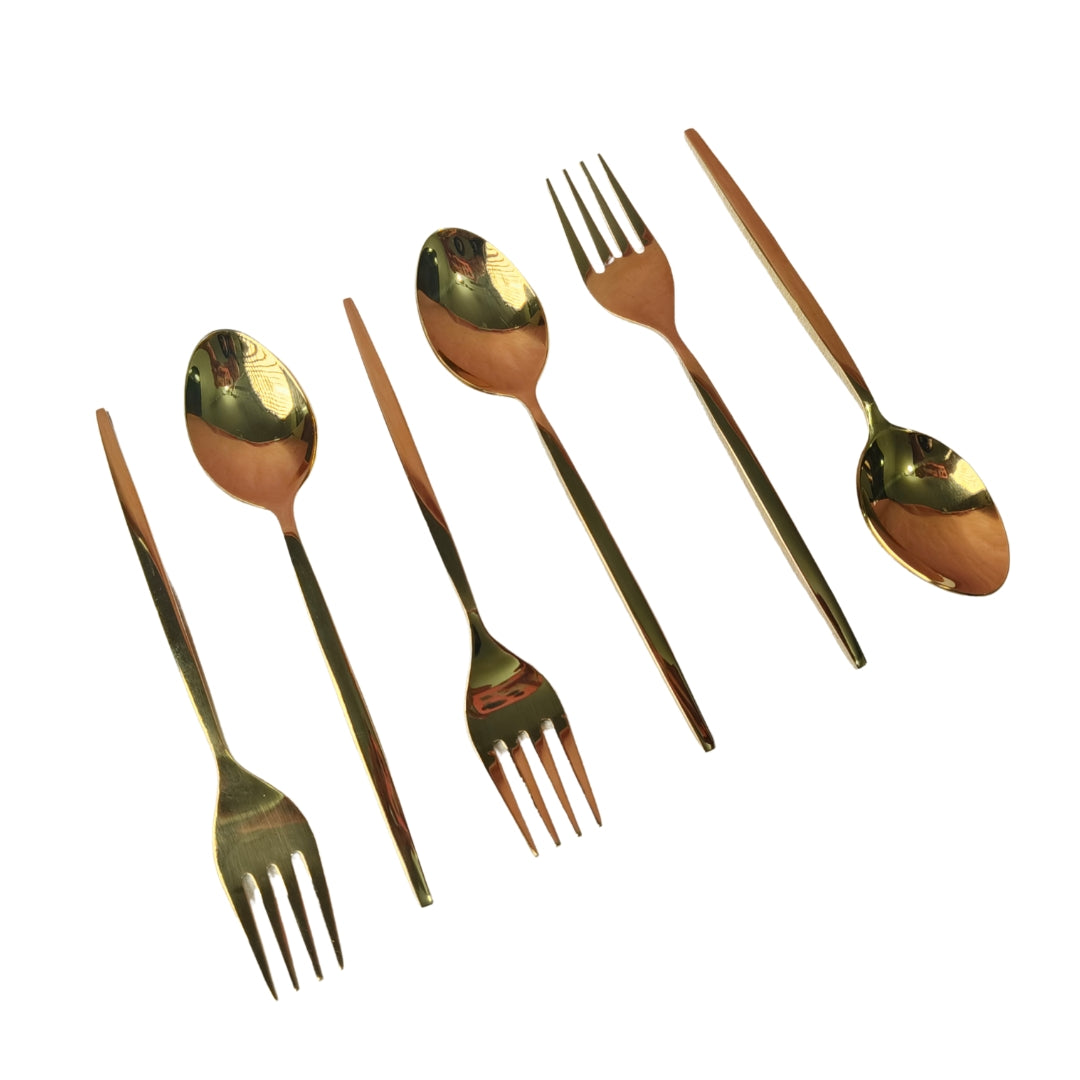 Cutlery Set of 12 - Gold Plated Slim