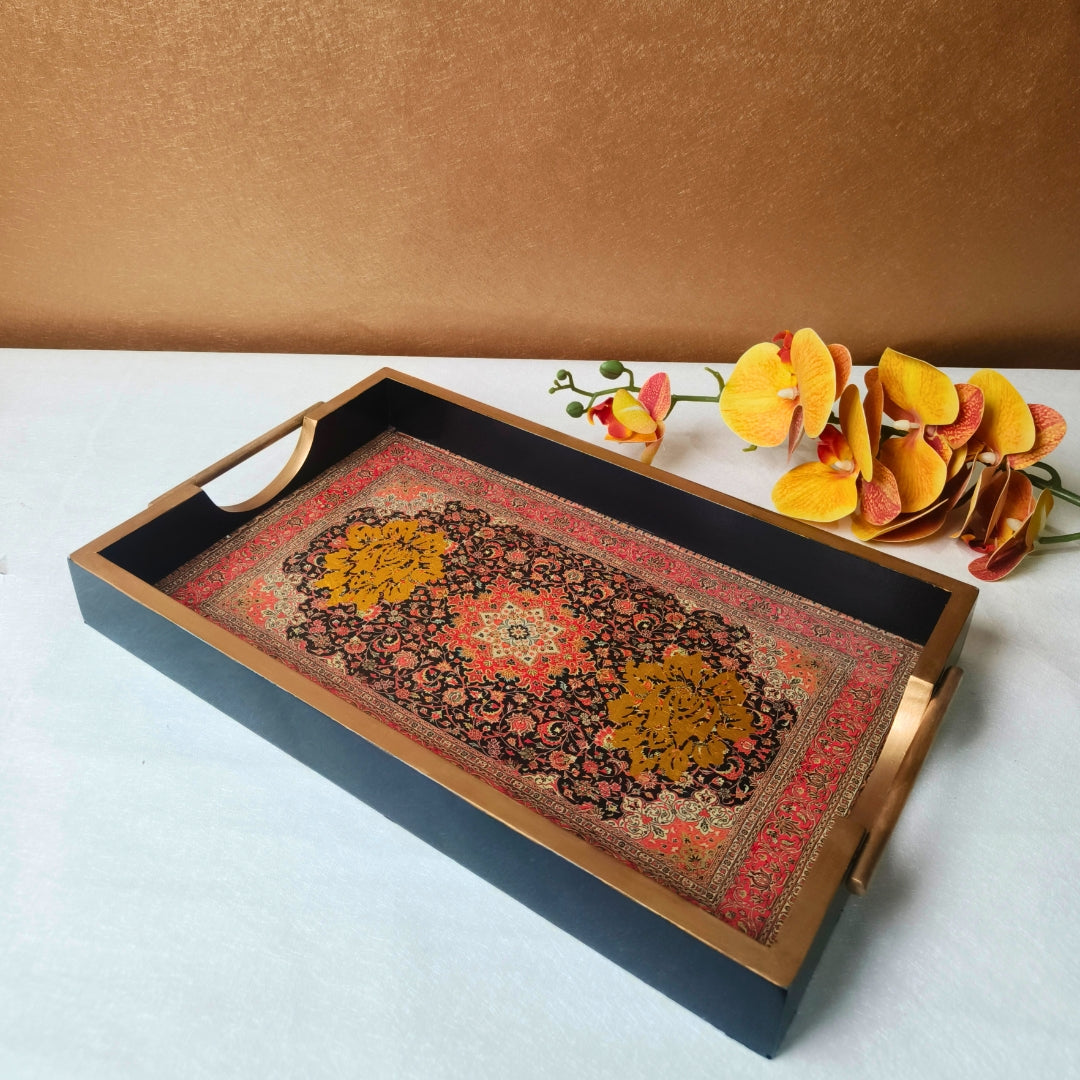 Medium Maroon Digital Wooden Tray