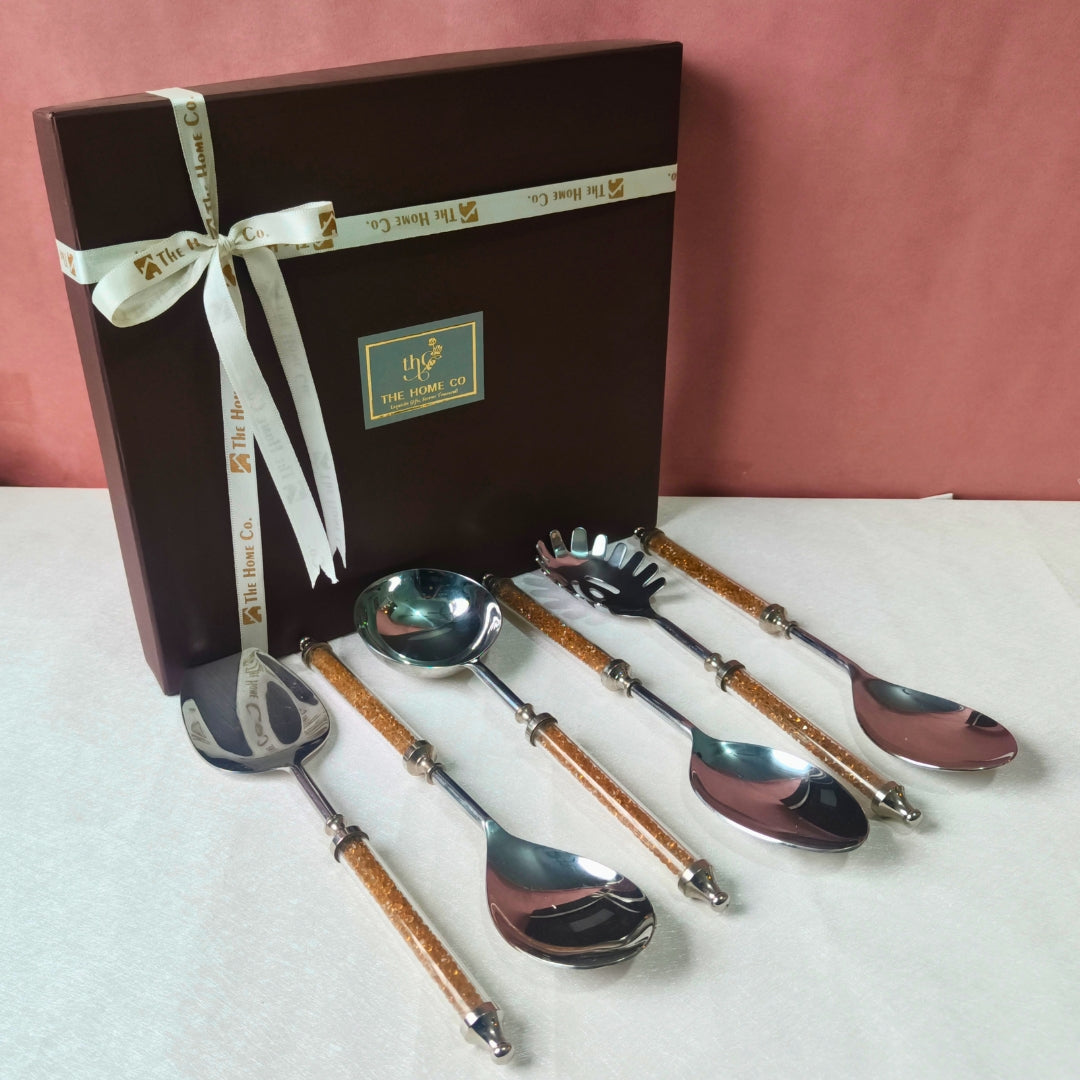 Serving Set Of 6 - Gold Crystal