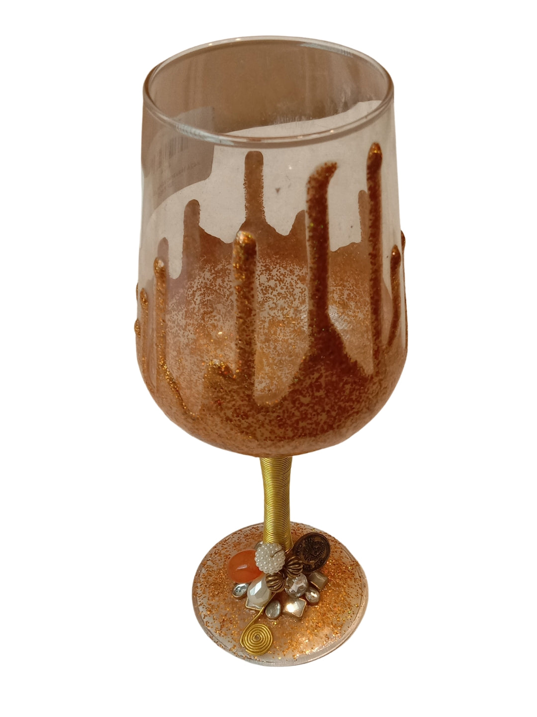 Gold Resin Champagne Filigree Glass Set of 2